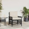 Chaise de jardin avec coussin Noir 73 x 61 x 77 cm polyrotin 521503521503