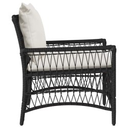 Chaise de jardin avec coussin Noir 73 x 61 x 77 cm polyrotin 521503521503