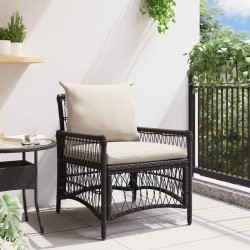 Chaise de jardin avec coussin Noir 73 x 61 x 77 cm polyrotin 521503521503