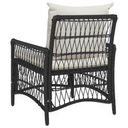 Chaise de jardin avec coussin Noir 73 x 61 x 77 cm polyrotin 521503521503