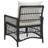 Chaise de jardin avec coussin Noir 73 x 61 x 77 cm polyrotin 521503521503