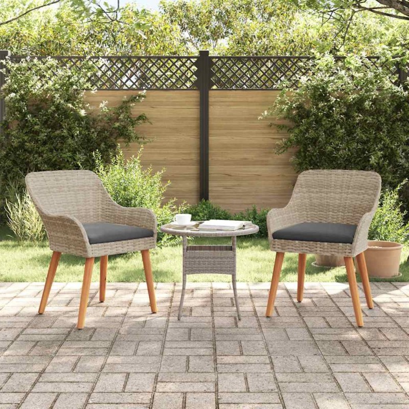 Chaise de jardin 2 pcs Gris clair 62,5 x 55 x 82 cm polyrotin 521504521504