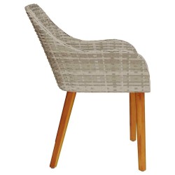 Chaise de jardin 2 pcs Gris clair 62,5 x 55 x 82 cm polyrotin 521504521504