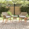 Chaise de jardin 2 pcs Beige 62,5 x 55 x 82 cm polyrotin 521505521505