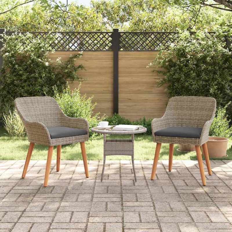 Chaise de jardin 2 pcs Noir 62,5 x 55 x 82 cm polyrotin 521506521506