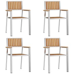 Chaise de jardin 4 pcs Marron Bois de teck massif 521508521508