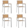 Chaise de jardin 4 pcs Marron Bois de teck massif 521508521508