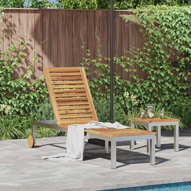 Transat Huile Naturelle 205 x 53 x 100 cm Bois d'Acacia Massif 521513521513