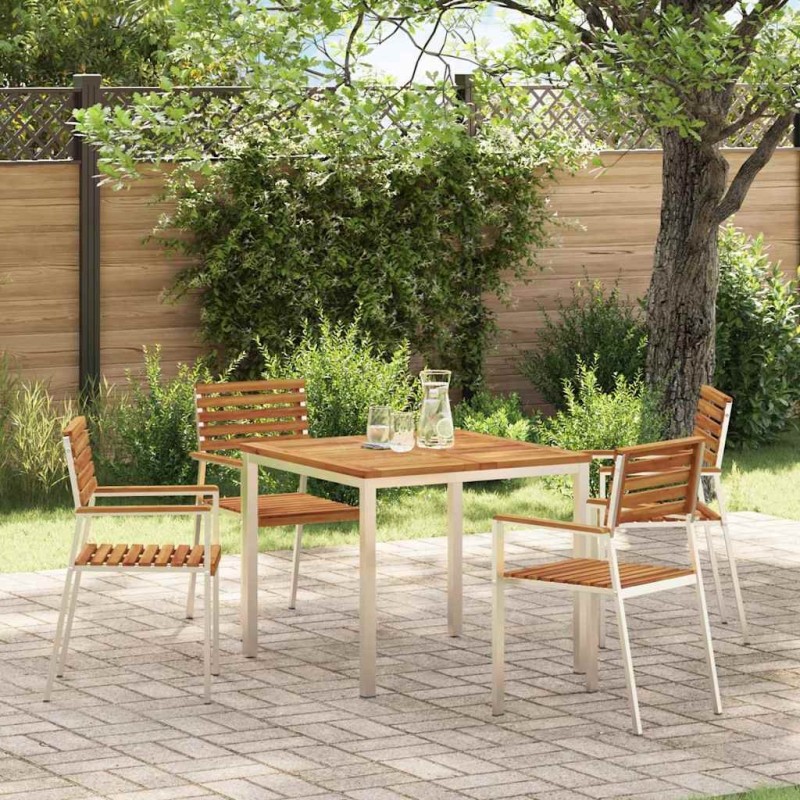 Chaise de jardin 4 pcs Huile Naturelle Bois d'Acacia Massif 521515521515