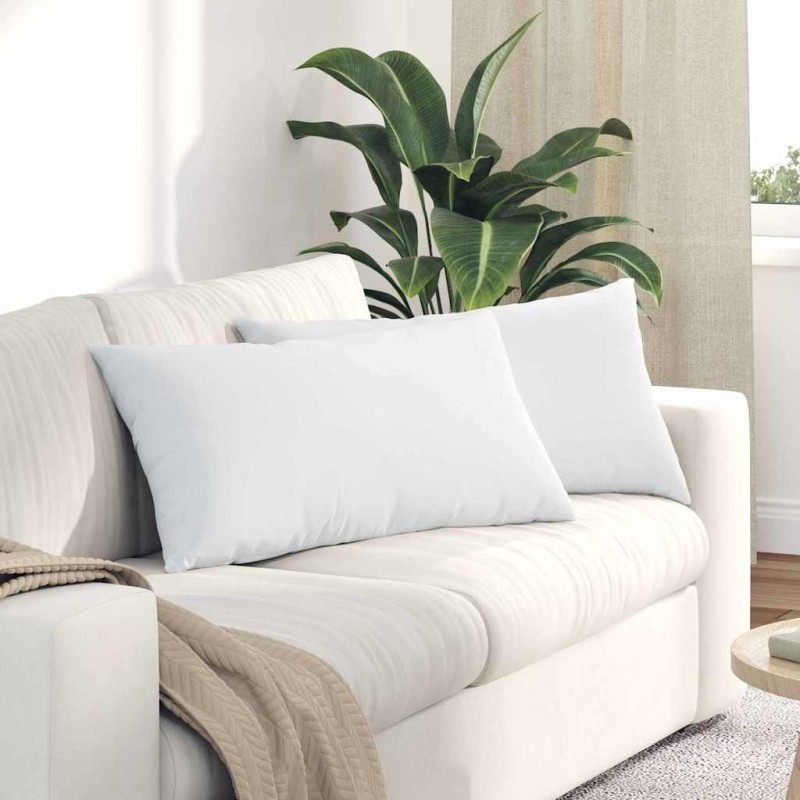 Coussins de canapé 2 pcs Blanc 80 x 40 cm tissu 521525521525