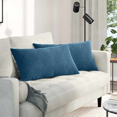 Coussins de canapé 2 pcs Bleu 80 x 40 cm 521528521528