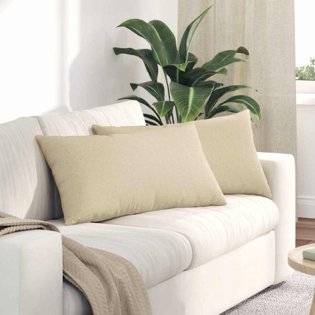 Coussins de canapé 2 pcs Crème 80 x 40 cm tissu 521531521531