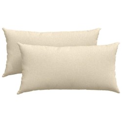 Coussins de canapé 2 pcs Crème 80 x 40 cm tissu 521531521531