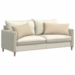Coussins de canapé 2 pcs Crème 80 x 40 cm tissu 521531521531
