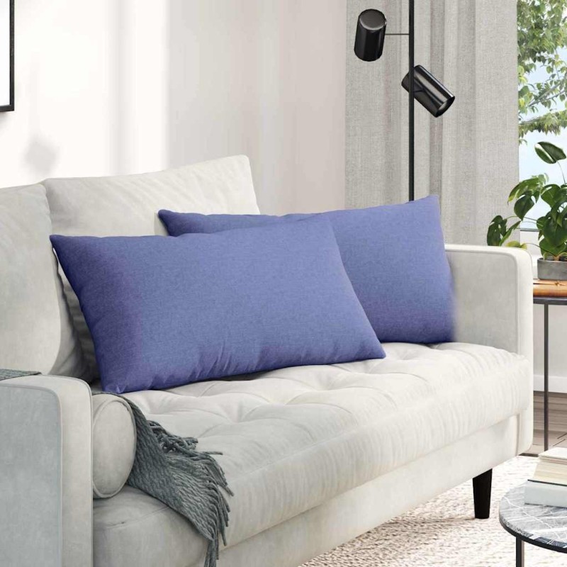 Coussins de canapé 2 pcs Bleu denim 80 x 40 cm tissu 521532521532