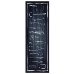 Tapis de Cuisine Noir 180 x 60 cm Velours 521535521535