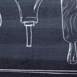 Tapis de Cuisine Noir 180 x 60 cm Velours 521535521535