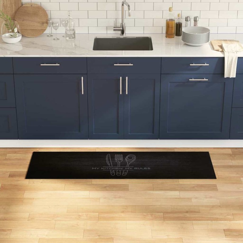 Tapis de Cuisine Noir 150 x 45 cm Velours 521543521543