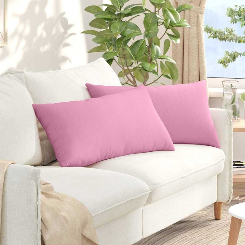 Coussins de canapé 2 pcs Rose 80 x 40 cm tissu 521544521544