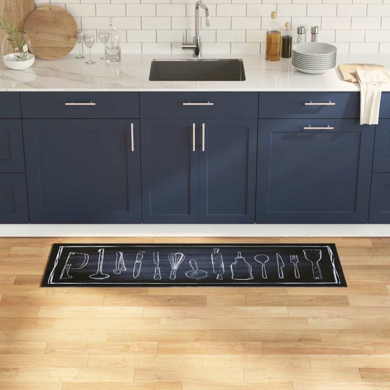 Tapis de Cuisine Noir 150 x 45 cm Velours 521545521545