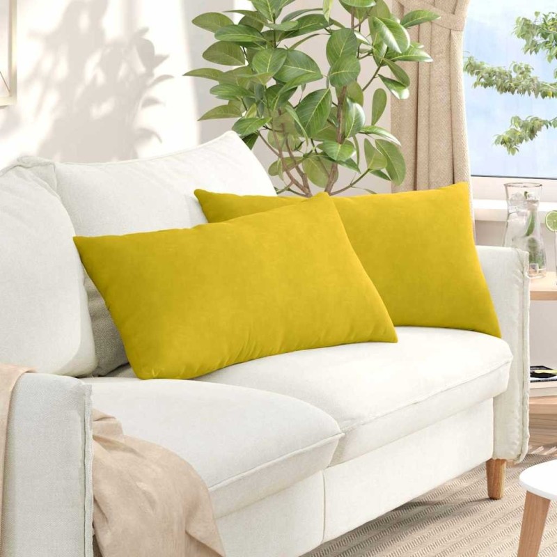 Coussins de canapé 2 pcs Jaune 80 x 40 cm 521547521547