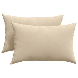 Coussins de canapé 2 pcs Crème 60 x 40 cm tissu 521548521548