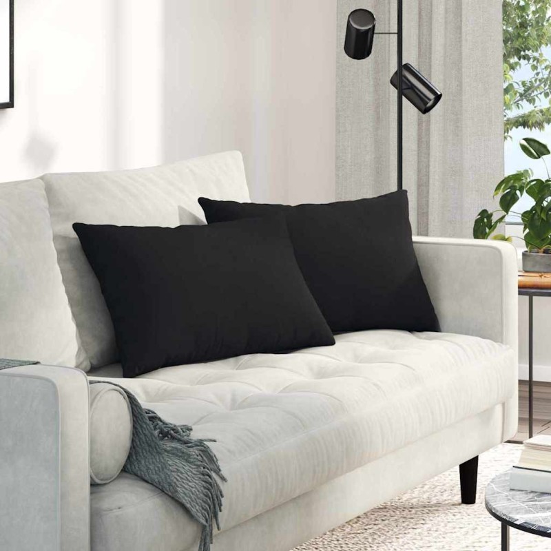 Coussins de canapé 2 pcs Noir 60 x 40 cm tissu 521549521549