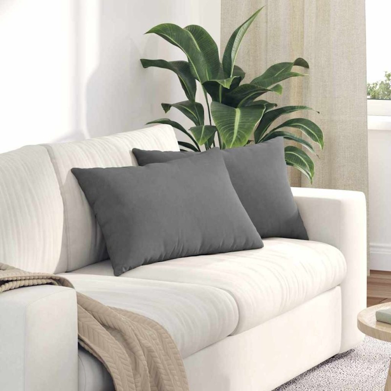 Coussins de canapé 2 pcs Gris foncé 60 x 40 cm tissu 521550521550