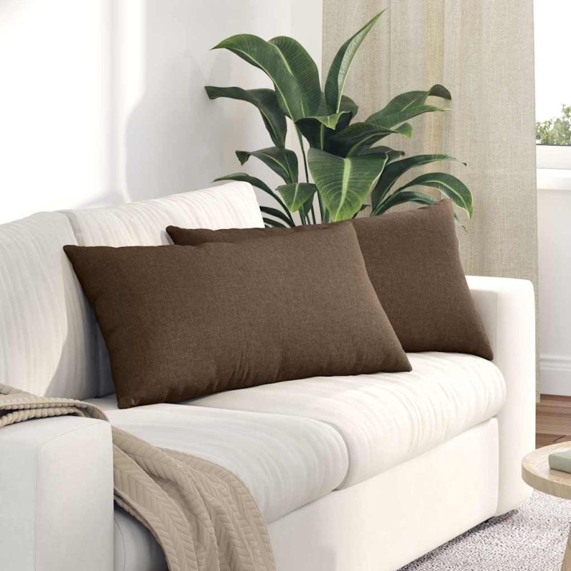 Coussins de canapé 2 pcs Marron 80 x 40 cm tissu 521552521552