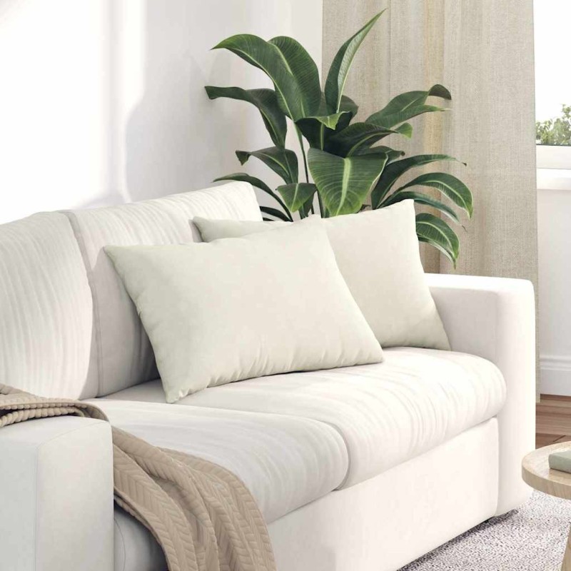 Coussins de canapé 2 pcs Crème 60 x 40 cm 521555521555