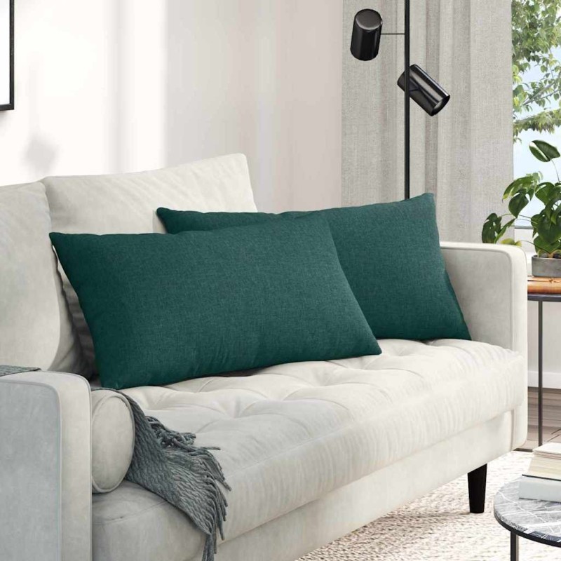Coussins de canapé 2 pcs Vert foncé 80 x 40 cm tissu 521557521557