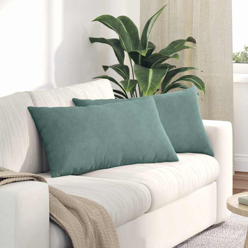 Coussins de canapé 2 pcs Vert Mer 80 x 40 cm 521559521559