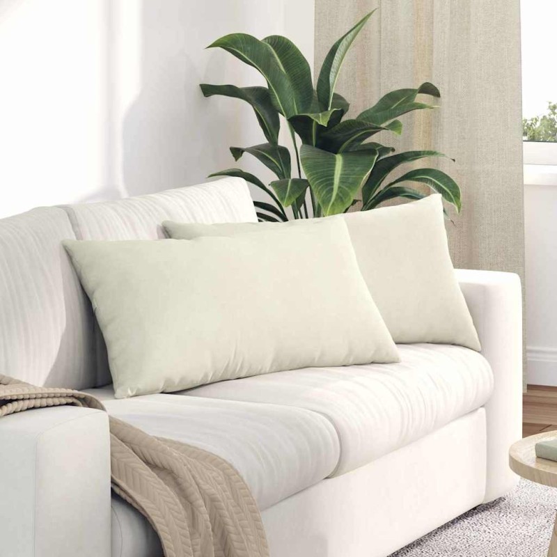 Coussins de canapé 2 pcs Crème 80 x 40 cm 521560521560