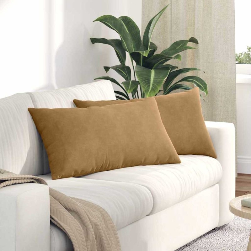 Coussins de canapé 2 pcs Marron 80 x 40 cm 521561521561