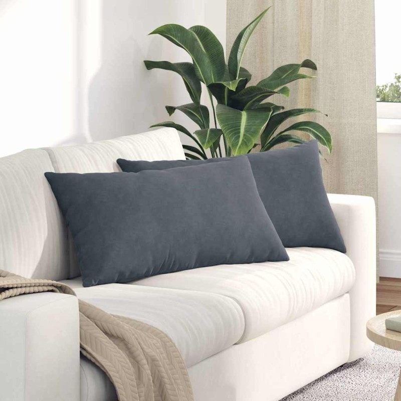 Coussins de canapé 2 pcs Gris foncé 80 x 40 cm 521562521562