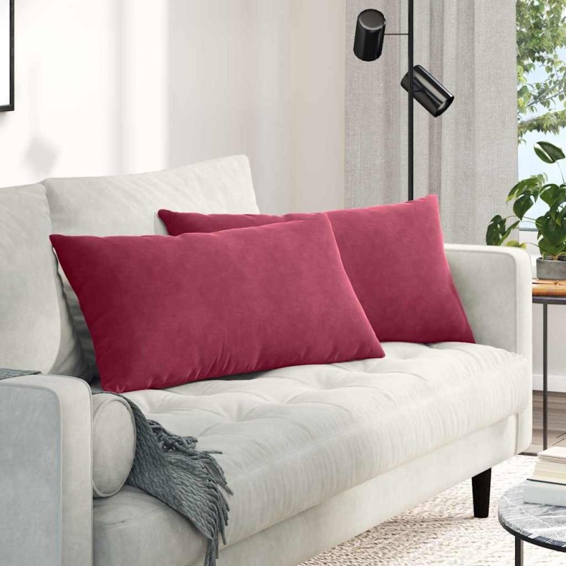 Coussins de canapé 2 pcs Bordeaux 80 x 40 cm 521564521564