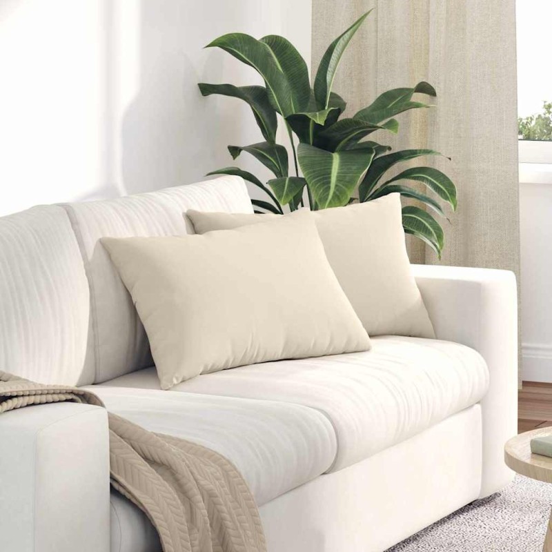 Coussins de canapé 2 pcs Beige 60 x 40 cm tissu 521617521617