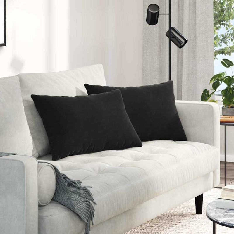 Coussins de canapé 2 pcs Noir 60 x 40 cm 521621521621