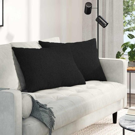 Coussins de canapé 2 pcs Noir 70 x 50 cm tissu 521628521628