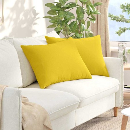 Coussins de canapé 2 pcs Jaune clair 70 x 50 cm tissu 521629521629