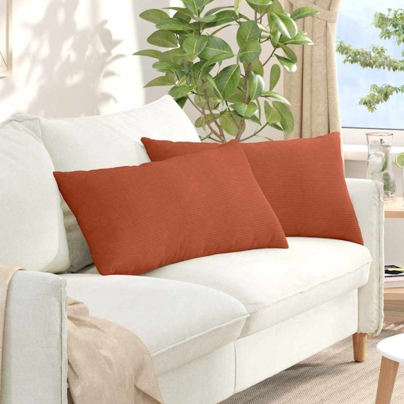 Coussins de canapé 2 pcs Rouge orange 80 x 40 cm 521632521632