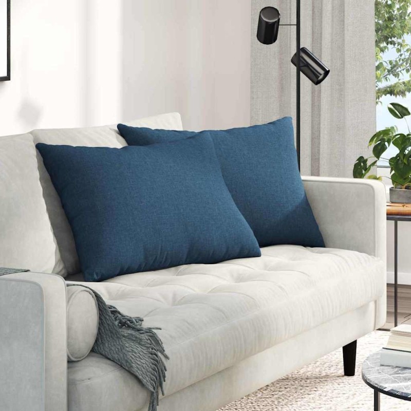 Coussins de canapé 2 pcs Bleu 70 x 50 cm tissu 521633521633