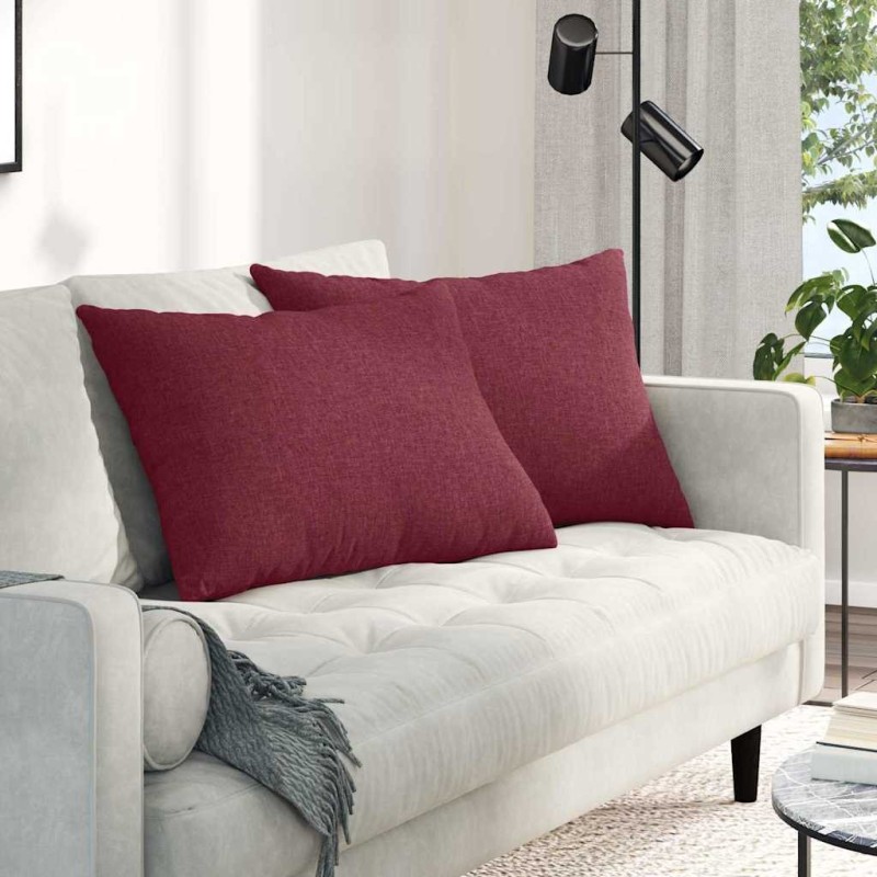 Coussins de canapé 2 pcs Bordeaux 70 x 50 cm tissu 521634521634