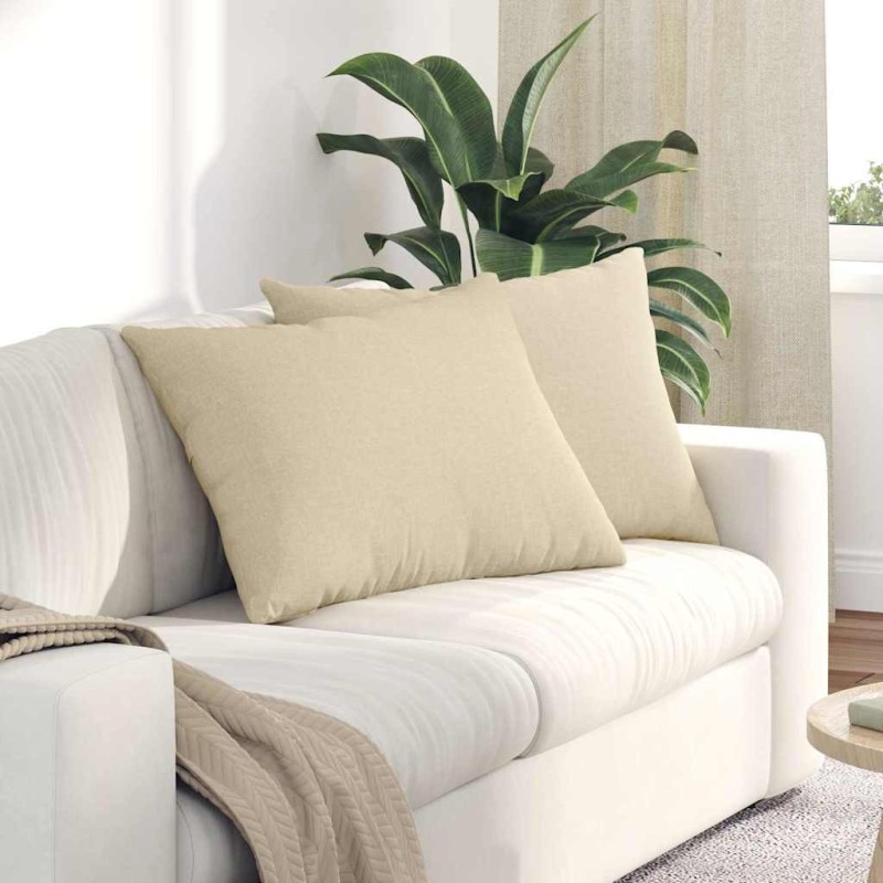 Coussins de canapé 2 pcs Crème 70 x 50 cm tissu 521635521635