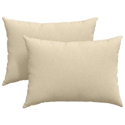 Coussins de canapé 2 pcs Crème 70 x 50 cm tissu 521635521635