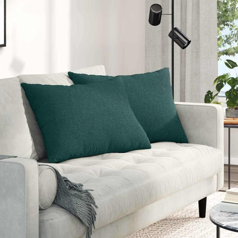 Coussins de canapé 2 pcs Vert foncé 70 x 50 cm tissu 521637521637