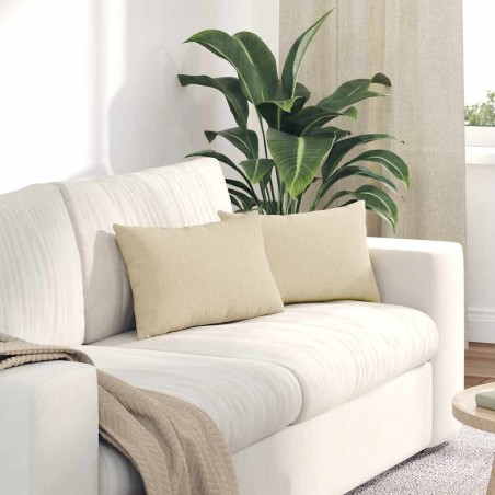 Coussins de canapé 2 pcs Crème 50 x 30 cm tissu 521641521641