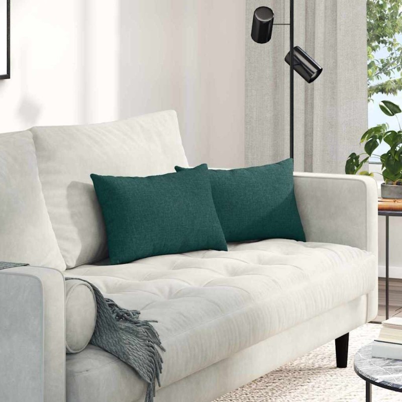 Coussins de canapé 2 pcs Vert foncé 50 x 30 cm tissu 521642521642