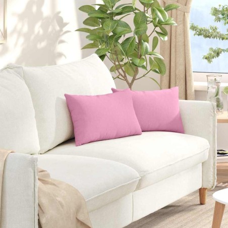 Coussins de canapé 2 pcs Rose 50 x 30 cm tissu 521653521653