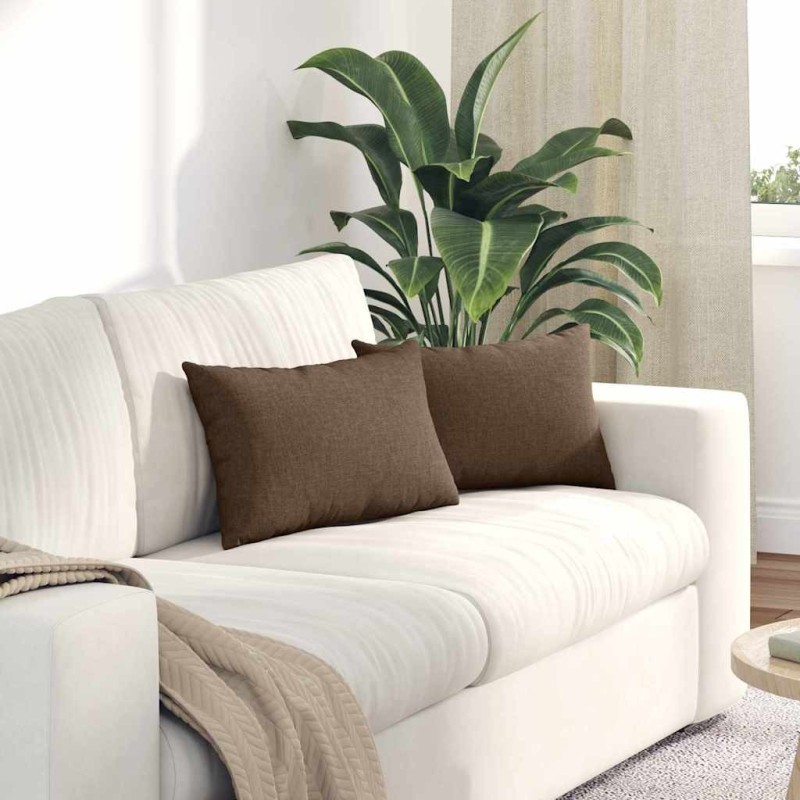 Coussins de canapé 2 pcs Marron 50 x 30 cm tissu 521658521658